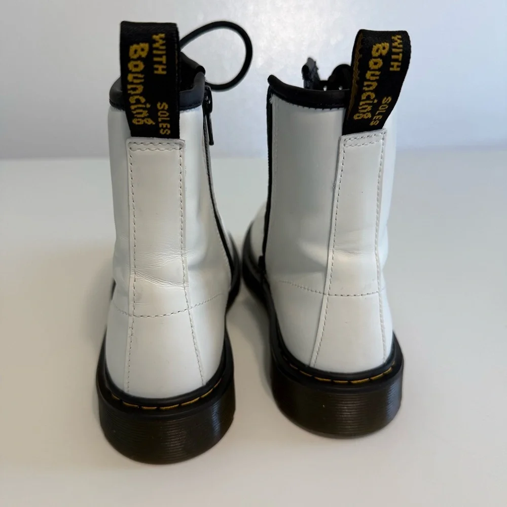 Dr. Martens 1460Y Combat Boots Women Size 6 Zipper Up Leather Bouncing Sole - Picture 6 of 14